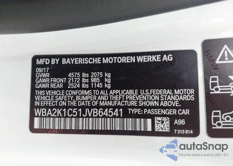 2018 BMW 230I xDrive z USA, uszkodzony, nr VIN WBA2K1C51JVB64541